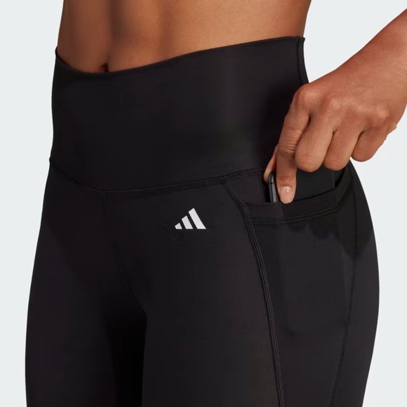 Adidas Traning Women's OPTIME STASH POCKET HIGH-WAISTED 7/8 LEGGINGS HS9931 - Picture 4 of 4